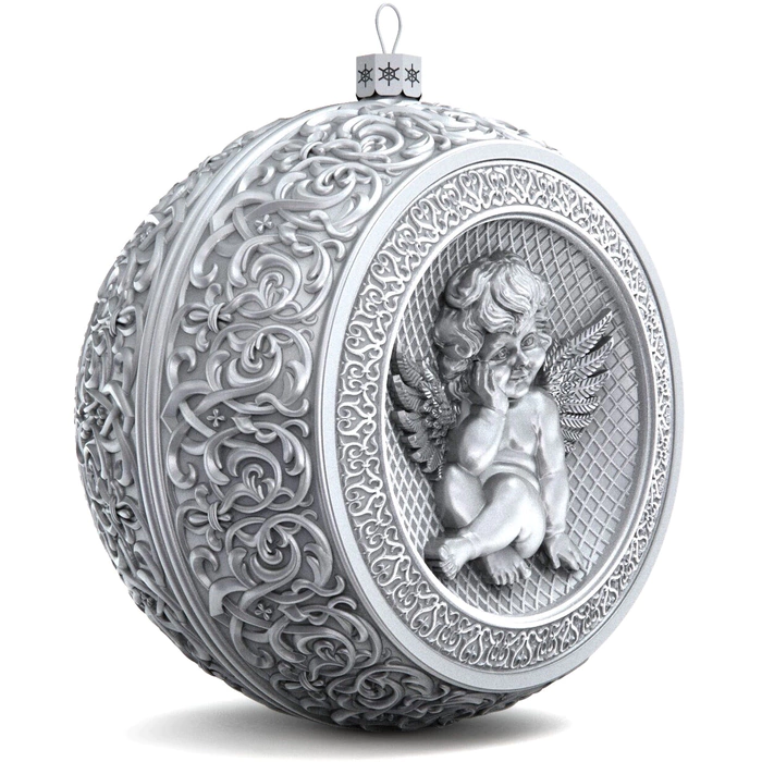 Gift set with balloons and the icon "Savior. Jesus Christ" made of silver, 4 balls